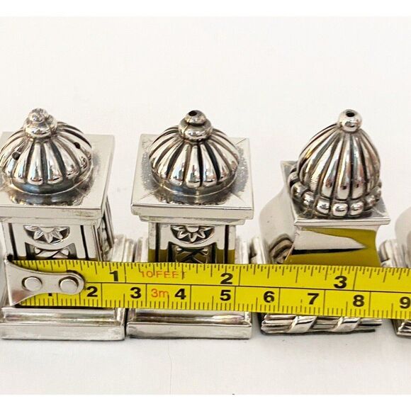 Silver Plated Salt And Pepper Shakers Set Of 3 - Picture 6 of 7